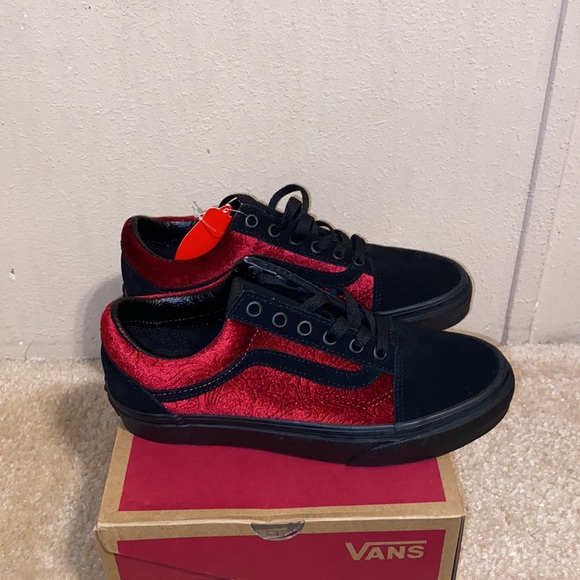 NWT Old Skool Velvet Parisian Night/Cerise - Picture 5 of 7